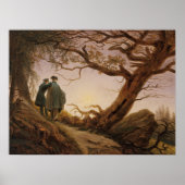Caspar David Friedrich Twee Mannen Overpeinzen de Poster (Voorkant)