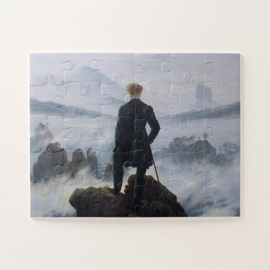 Caspar David Friedrich, Wanderer het Zee van mist Legpuzzel (Horizontaal)