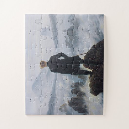 Caspar David Friedrich, Wanderer het Zee van mist Legpuzzel (Verticaal)
