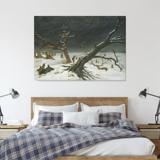 Caspar David Friedrich Winter Landschap Canvas Afdruk (Insitu (Slaapkamer))