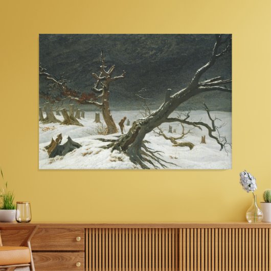Caspar David Friedrich Winter Landschap Canvas Afdruk (Insitu (Woonkamer))