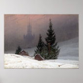 Caspar David Friedrich Winter Landschap Poster (Voorkant)