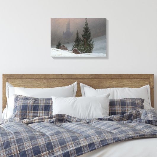 Caspar David Friedrich - Winterlandschap Canvas Afdruk (Insitu (Slaapkamer))
