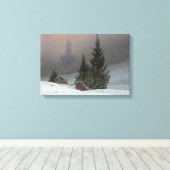 Caspar David Friedrich - Winterlandschap Canvas Afdruk (Insitu (Houten vloer))