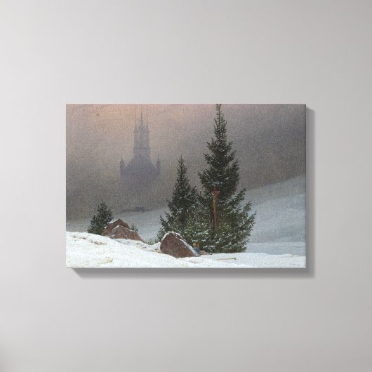 Caspar David Friedrich - Winterlandschap Canvas Afdruk (Voorkant)