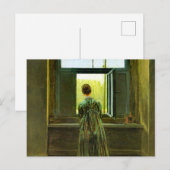 Caspar David Friedrich Woman in een raam Briefkaart (Voorkant / Achterkant)
