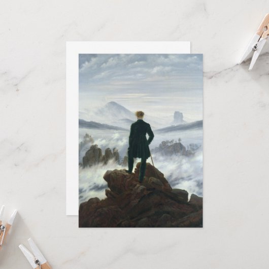 Caspar David Friedrich - Zwerver boven het Zee Kaart (Voorkant / Achterkant in situ)