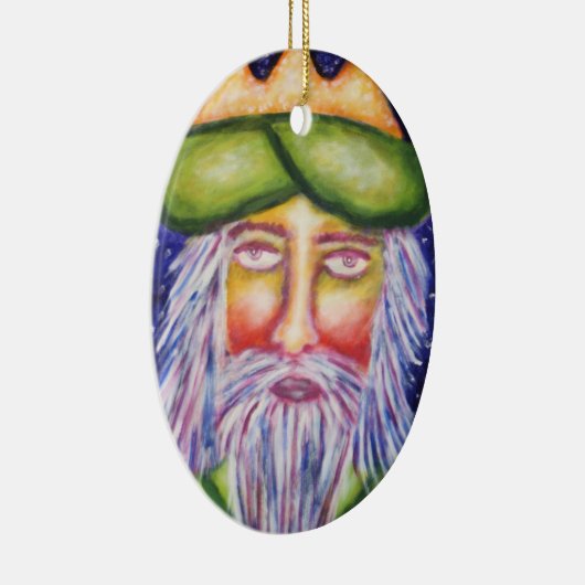 'Caspar' Drie kerstkunst Keramisch Ornament (Rechts)