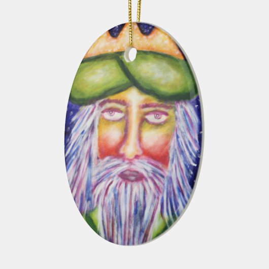 'Caspar' Drie kerstkunst Keramisch Ornament (Links)