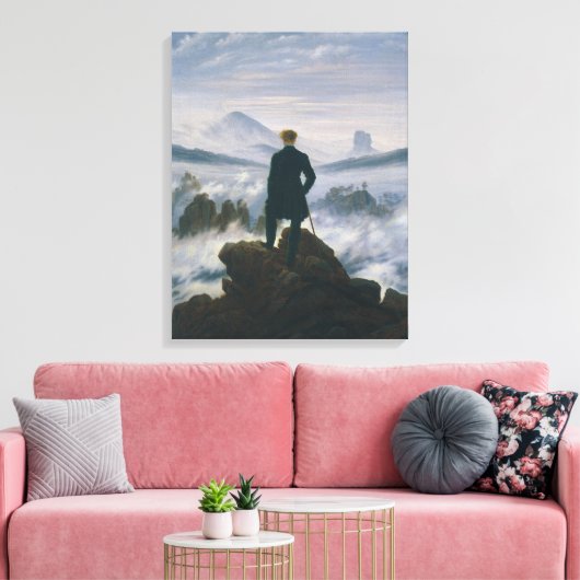 Caspar Friedrich The Wanderer Boven het Zee Fog Canvas Afdruk (Insitu (Woonkamer))