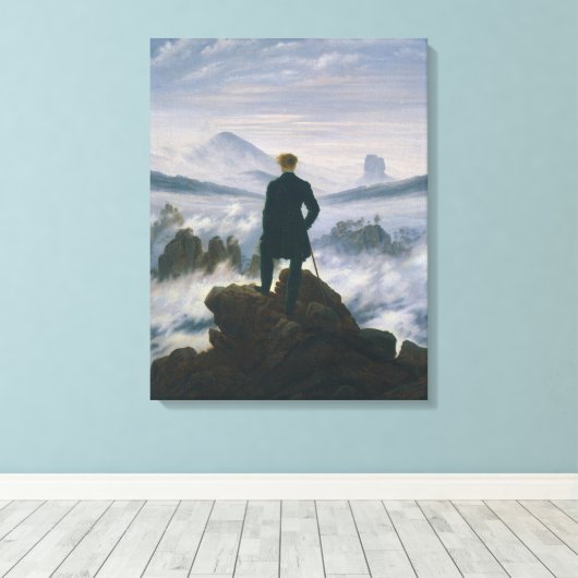 Caspar Friedrich The Wanderer Boven het Zee Fog Canvas Afdruk (Insitu (Houten vloer))
