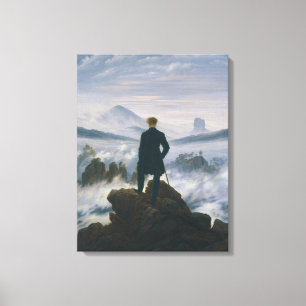 Caspar Friedrich The Wanderer Boven het Zee Fog Canvas Afdruk