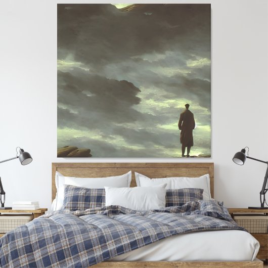 Caspar Friedrich Wanderer Boven het Zee van Mist Canvas Afdruk (Insitu (Slaapkamer))
