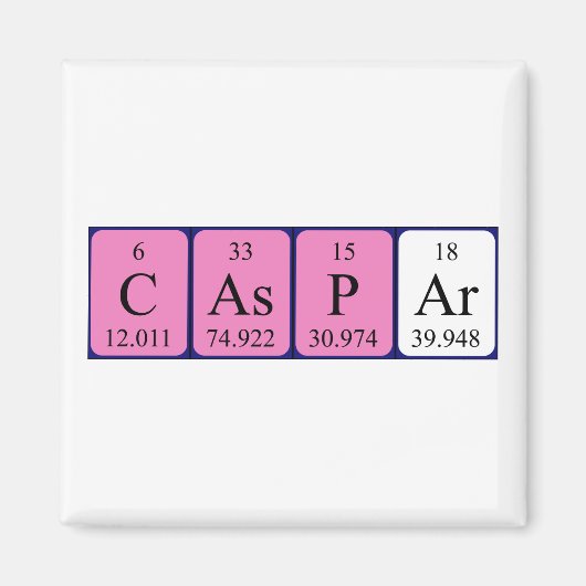 Caspar periodieke table name magnet (Voorkant)