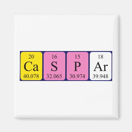 Caspar periodieke table name magnet (Voorkant)