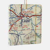 Casper WY  Map Keramisch Ornament (Rechts)