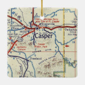 Casper WY  Map Keramisch Ornament (Achterkant)