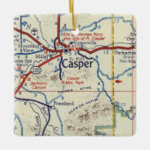 Casper WY  Map Keramisch Ornament (Voorkant)