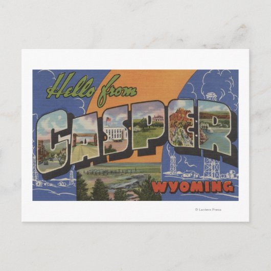 Casper, Wyoming - Grote letterscènes Briefkaart (Voorkant)