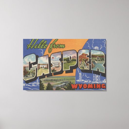 Casper, Wyoming - Grote letterscènes Canvas Afdruk (Voorkant)