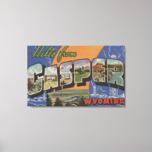 Casper, Wyoming - Grote letterscènes Canvas Afdruk