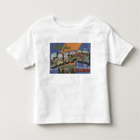 Casper, Wyoming - Grote letterscènes Kinder Shirts (Voorkant)