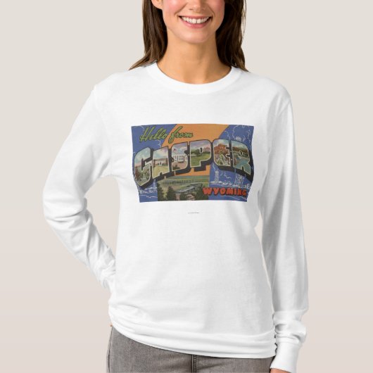 Casper, Wyoming - Grote letterscènes T-shirt (Voorkant)