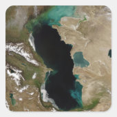 Caspiaans Zee Vierkante Sticker (Voorkant)