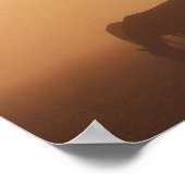 Caspian ponies grazen in de mist-zon poster (Hoek)