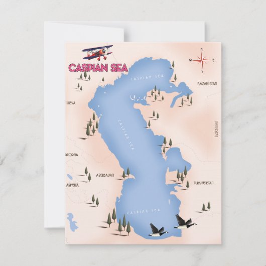 Caspian Zee  Style Map reisposter (Voorkant)