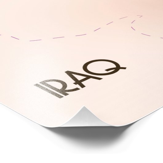 Caspian Zee Style Map reisposter Foto Afdruk (Hoek)