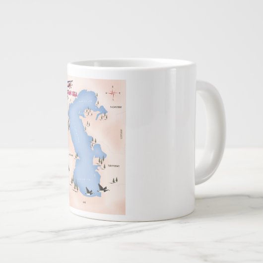 Caspian Zee  Style Map reisposter Grote Koffiekop (Voorkant rechts)