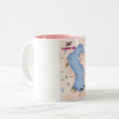 Caspian Zee  Style Map reisposter Tweekleurige Koffiemok (Voorkant links)