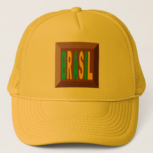 CASQUETET TRUCKER JAUNE BRASIL CHOCOLAT PET (Voorkant)