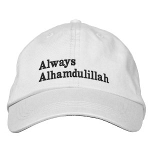 Casquette Blanche "Always Alhamdulillah" Geborduurde Pet