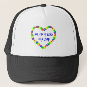 Casquette Mon frère est autiste et je l'aime Trucker Pet