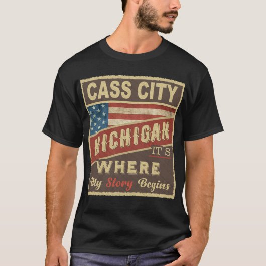CASS CITY, MI Het is waar mijn verhaal begint T-shirt (Voorkant)