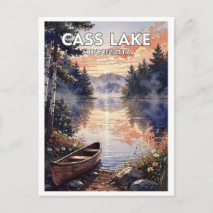 Cass Lake Minnesota Vintage Watercolor Reis Briefkaart