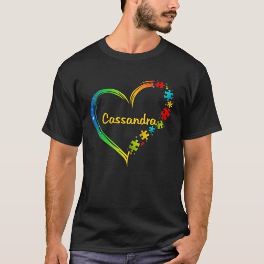 Cassandra autism awareness heart puzzle idea 2020 t-shirt (Voorkant)