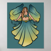 Cassandra Belly Dancer Goddess Veil Art Poster (Voorkant)