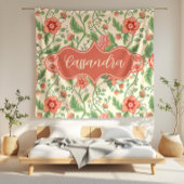 Cassandra Cream Art Nouveau Floral Vine Fleece Deken