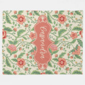 Cassandra Cream Art Nouveau Floral Vine Fleece Deken (Voorkant (Horizontaal))