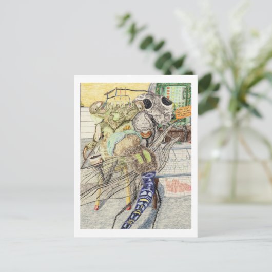 Cassandra de cicada heeft een lichte detectietest briefkaart (Staand voorkant)