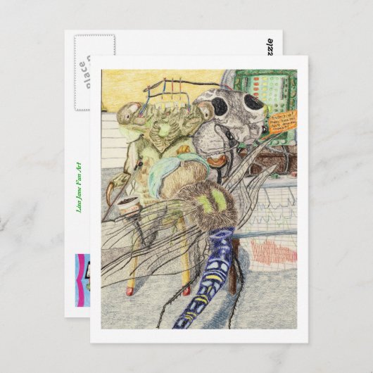 Cassandra de cicada heeft een lichte detectietest briefkaart (Voorkant / Achterkant)