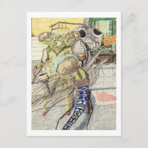 Cassandra de cicada heeft een lichte detectietest briefkaart