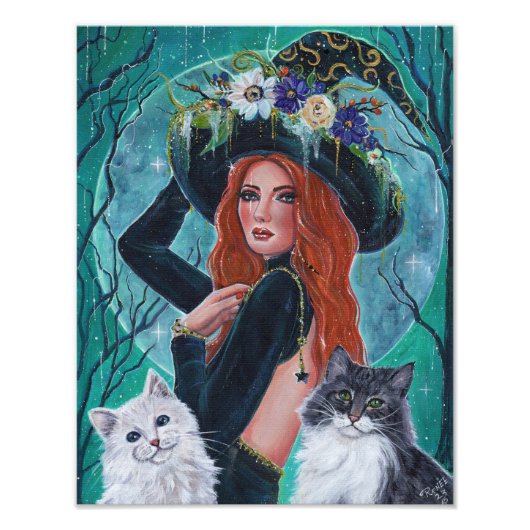Cassandra Halloween heks van Renee Lavoie Foto Afdruk (Voorkant)