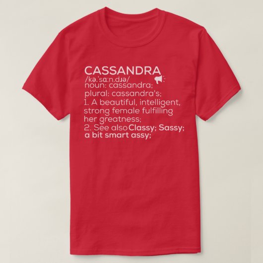 Cassandra Naam Cassandra Definitie Cassandra Fema T-shirt (Design voorkant)