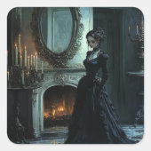 Cassandra Thinking Vierkante Sticker (Voorkant)