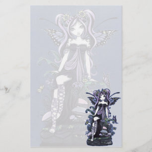 "Cassandra" Violet Butterfly Fairy Art Stationery Briefpapier