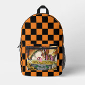 Cassandra's Elixir met Oranje 80s Checkers Bedrukte Rugzak (Voorkant)